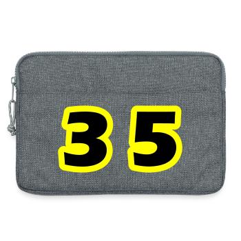 35 Symbole numérique - Sacoche pour ordinateur portable 13 pouces - gris chiné - Devant