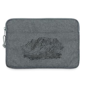 Zugspitze Silhouette | Sommets des montagnes Wetterstein - Sacoche pour ordinateur portable 13 pouces - gris chiné - Devant