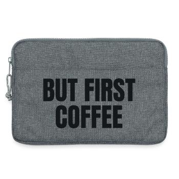 Mais d’abord le café - Chemise drôle de café - Sacoche pour ordinateur portable 13 pouces - gris chiné - Devant