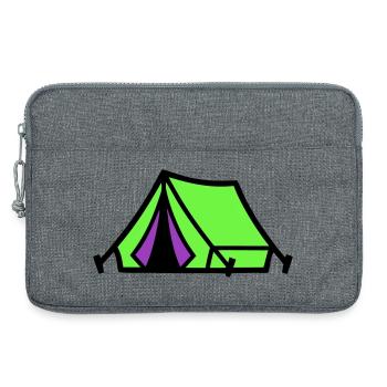 Festival Tent Camping Icon - Laptop bag 13" - heather grey - Front