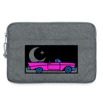 Retro 80s Cabrio Grafik - Laptoptasche 13" - Grau meliert - Vorne