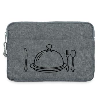 Ich esse, also bin ich - Laptoptasche 13" - Grau meliert - Vorne