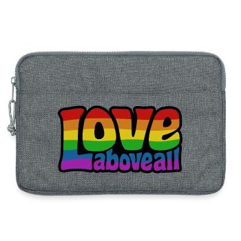 Love Above All | Regenbogen Pride Design - Laptoptasche 13" - Grau meliert - Vorne