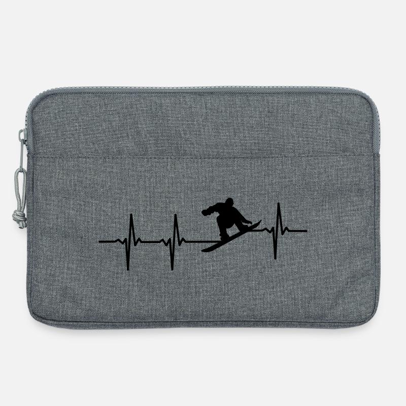 Snowboarder EKG - Laptoptasche 13" - Grau meliert