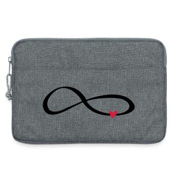 Infinité caractère symbole cadeau amour - Sacoche pour ordinateur portable 13 pouces - gris chiné - Devant