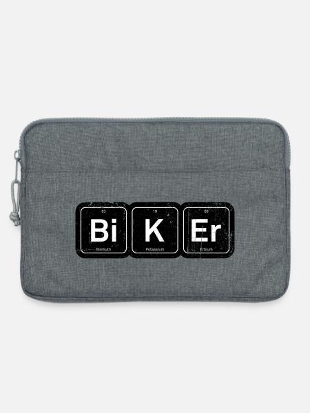Biker-Elemente: Periodischer Tee - Laptoptasche 13" - Grau meliert