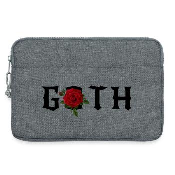 Goth thème gothique avec une rose rouge - Sacoche pour ordinateur portable 13 pouces - gris chiné - Devant