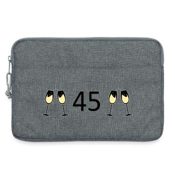 45e anniversaire 45e anniversaire 45 numéro 45 noir - Sacoche pour ordinateur portable 13 pouces - gris chiné - Devant