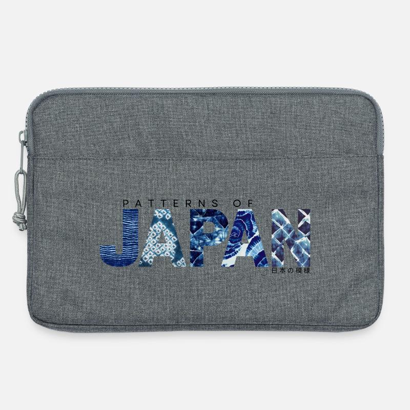 Patterns of Japan - Japanische Muster - Tradition - Laptoptasche 13" - Grau meliert