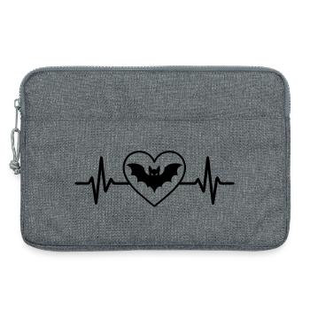 Bat Halloween Heart - Laptop bag 13" - heather grey - Front