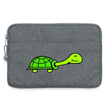Schildkröte süß niedlich lächelt glücklich lustig - Laptoptasche 13" - Grau meliert - Vorne