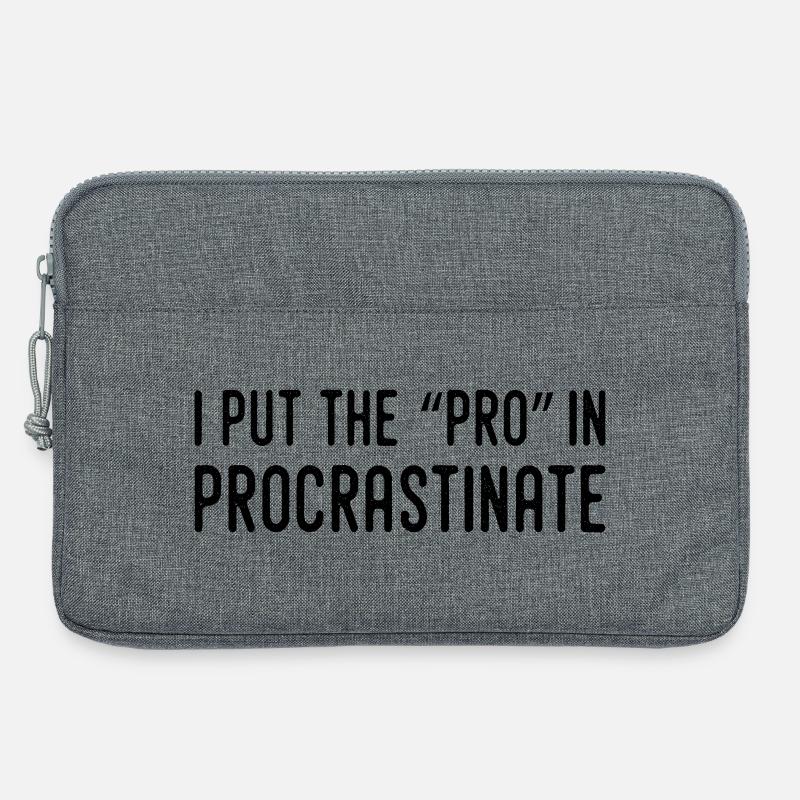 Ich setze den Profi in die Prokrastination - Laptoptasche 13" - Grau meliert