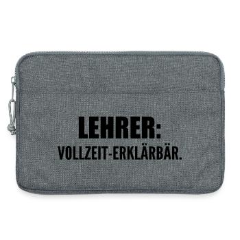 Lehrer: Vollzeit-Erklärbär - Laptoptasche 13" - Grau meliert - Vorne