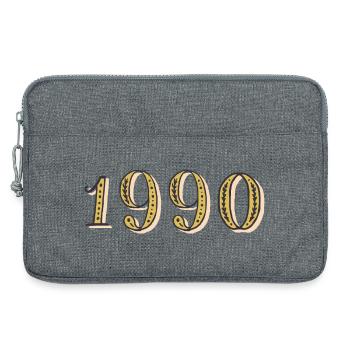 Cadeau d’anniversaire 1990 Vintage 1990  - Sacoche pour ordinateur portable 13 pouces - gris chiné - Devant