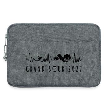 Future Grande Sœur 2027 Annonce Grossesse - Laptoptasche 13" - Grau meliert - Vorne