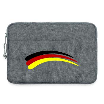 Germany Flag Line - Laptop bag 13" - heather grey - Front