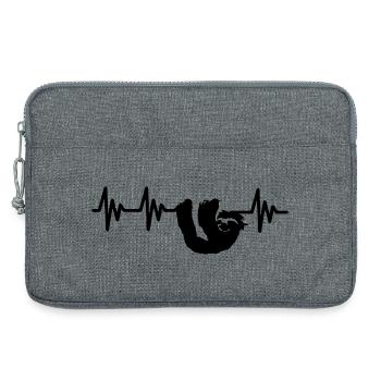 Herzlinie Faultier Geschenk - Laptoptasche 13" - Grau meliert - Vorne