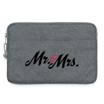 Super design pour les jeunes mariés, M. et Mme - Sacoche pour ordinateur portable 13 pouces - gris chiné - Devant