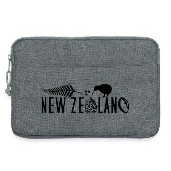 Nouvelle-Zélande Kiwi Voile Rugby Maori - Sacoche pour ordinateur portable 13 pouces - gris chiné - Devant