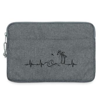 Vacances Palme île de Heartbeat Fréquence Puls ECG - Sacoche pour ordinateur portable 13 pouces - gris chiné - Devant