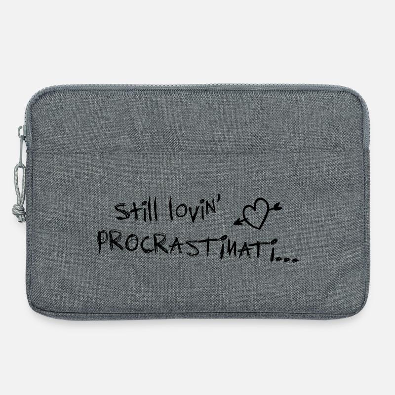 still lovin procrastination black - Laptop bag 13" - heather grey