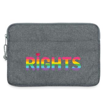 Mois de la fierté LGBTQ - Les droits LGBTQ sont des droits de la personne - Sacoche pour ordinateur portable 13 pouces - gris chiné - Devant