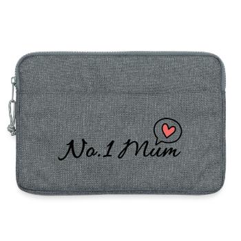 Police cursive en forme de cœur n°1 de la mère - Sacoche pour ordinateur portable 13 pouces - gris chiné - Devant