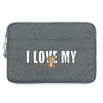 I love my Dog - Laptoptasche 13" - Grau meliert - Vorne