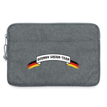 GERMAN DREAM TEAM | Banderole Deutschland - Laptoptasche 13" - Grau meliert - Vorne