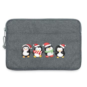 Lustige Pinguin Weihnachten - Laptoptasche 13" - Grau meliert - Vorne