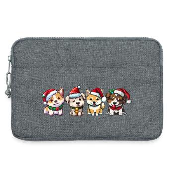 Chien Noël - Sacoche pour ordinateur portable 13 pouces - gris chiné - Devant