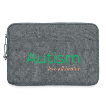 Autism - love all brains - Laptop bag 13" - heather grey - Front