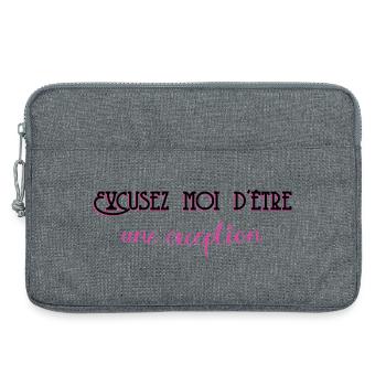 Excuse me for being an exception - Laptop bag 13" - heather grey - Front