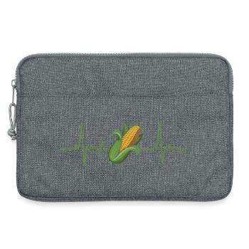Corn Heart Rhythm: Naturkraft Design - Laptop bag 13" - heather grey - Front