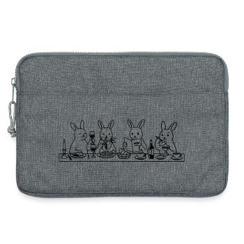 Dining Rabbits - Laptop bag 13" - heather grey - Front