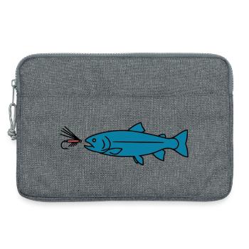 Vecteur de morsure de la truite à la mouche - Sacoche pour ordinateur portable 13 pouces - gris chiné - Devant