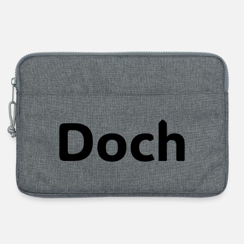 Doch – Deutscher Statement Spruch - Laptoptasche 13" - Grau meliert