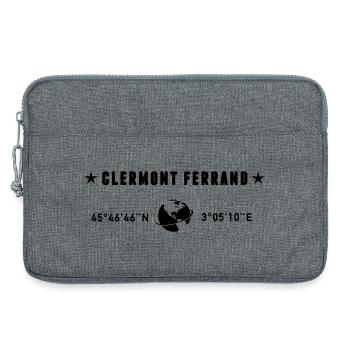 Clermont Ferrand France Coordonnées Globe - Sacoche pour ordinateur portable 13 pouces - gris chiné - Devant