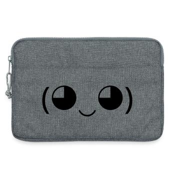 Cute Smile (◕‿◕) kawaii emoticon - Laptop bag 13" - heather grey - Front