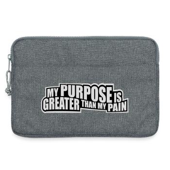 Mon but est plus grand que ma douleur, ce qui signifie le logo des guillemets - Sacoche pour ordinateur portable 13 pouces - gris chiné - Devant