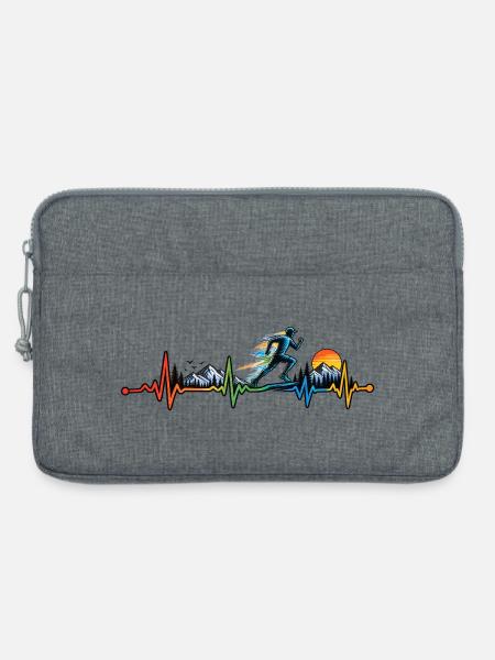 Marathon Running Heartbeat Vintage-T-Shirt - Laptoptasche 13" - Grau meliert