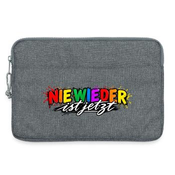 Nie Wieder ist Jetzt Graffiti - Laptoptasche 13" - Grau meliert - Vorne