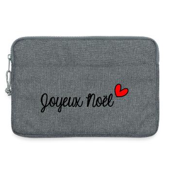 JOYEUX NOËL. NOËL. MERRY CHRISTMAS. NOUVEL AN - Sacoche pour ordinateur portable 13 pouces - gris chiné - Devant