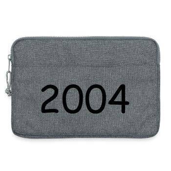 2004 20.Geburtstag birthday Jahreszahl schwarz - Laptoptasche 13" - Grau meliert - Vorne