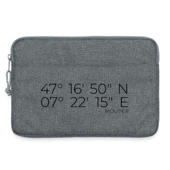Coordinates Moutier, Switzerland - Laptop bag 13" - heather grey - Front