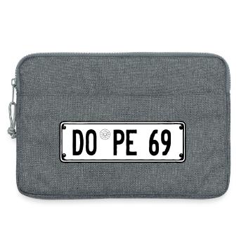 Nummernschild DO-PE 69 kultig - Laptoptasche 13" - Grau meliert - Vorne