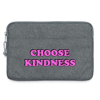 Choose Kindness pink - Laptop bag 13" - heather grey - Front