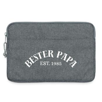 Best Papa Est. 1985 Gift Shirt - Laptop bag 13" - heather grey - Front