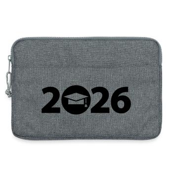 Graduation 2026, Abi 2026, Schulabschluss 2026 - Laptoptasche 13" - Grau meliert - Vorne