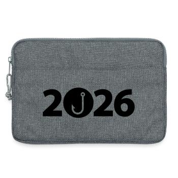 Pêcheur 2026, Pêcheur 2026, Hameçon 2026 - Sacoche pour ordinateur portable 13 pouces - gris chiné - Devant